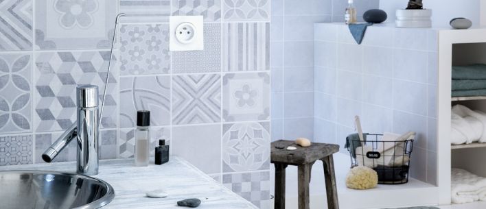 Revêtement mural pvc décor carreau de ciment Anse