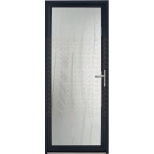 Porte d'entrée aluminium grand vitrage décoratif