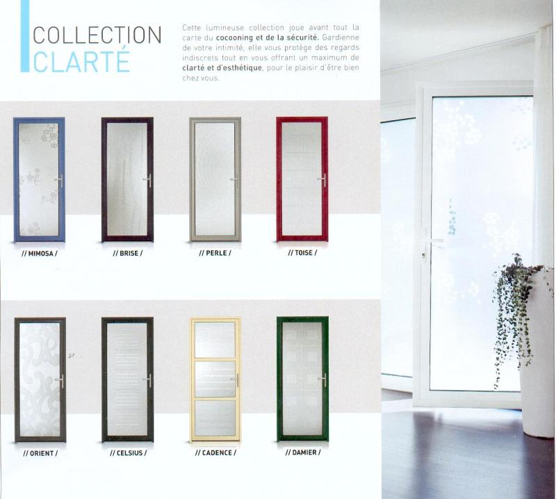 Gamme porte d'entrée aluminim grand vitrage