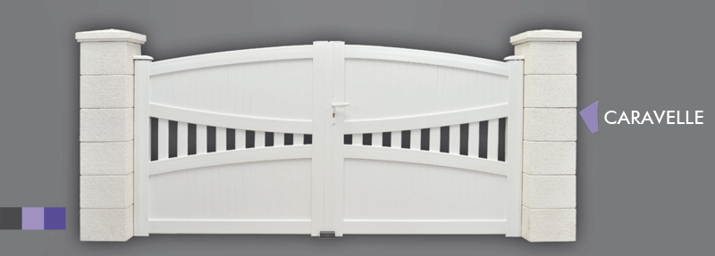 Portail pvc 2 battants semi ajourés